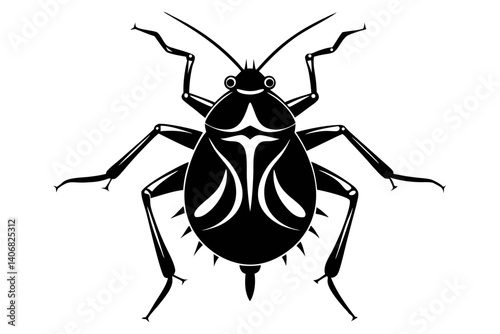 aphid silhouette line art vector illustration