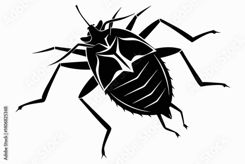 aphid silhouette line art vector illustration
