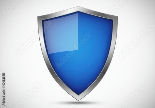 Free Download A blue shield with a silver border on a white background providing a sense of security and protection - GFXLoad