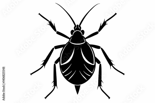 aphid silhouette line art vector illustration