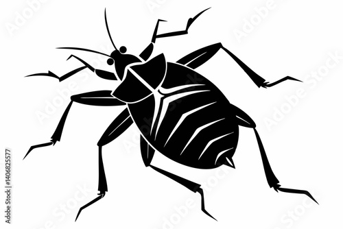 aphid silhouette line art vector illustration