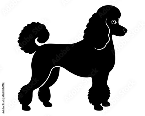 Standard Poodle Dog Silhouette Vector & SVG