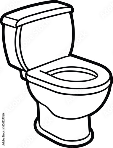 Toilet Line Art Illustration – Clean Vector Bathroom Fixture Design