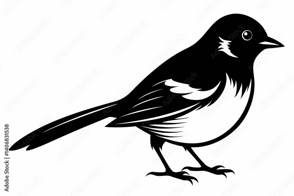 Fototapeta premium bulbul silhouette line art vector illustration