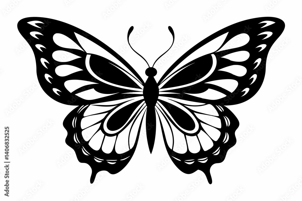 butterfly silhouette line art vector illustration butterfly silhouette line art vector illustration