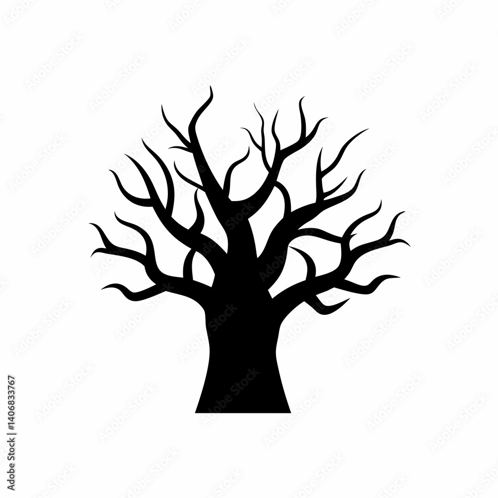 Fototapeta premium creative details Haunted Tree Icon Vector Illustration