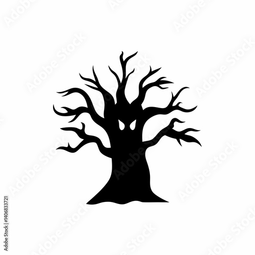 creative details Haunted Tree Icon Vector Illustration