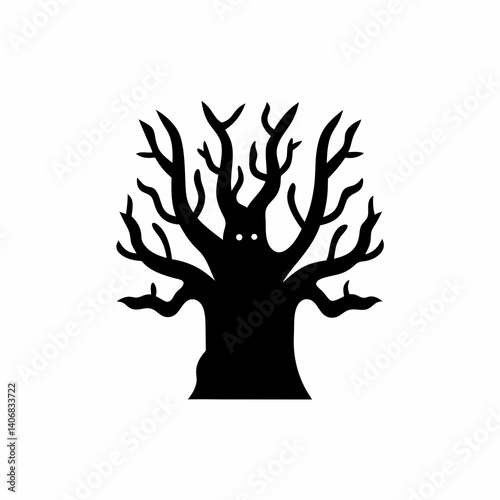 creative details Haunted Tree Icon Vector Illustration