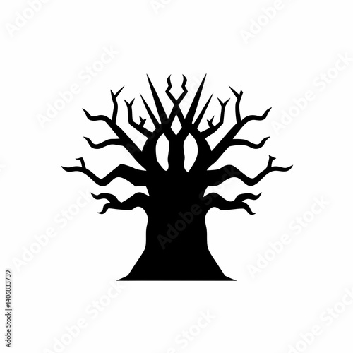 creative details Haunted Tree Icon Vector Illustration