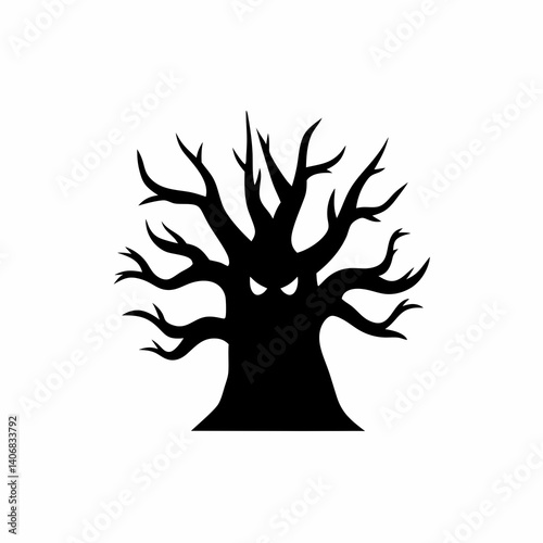 creative details Haunted Tree Icon Vector Illustration