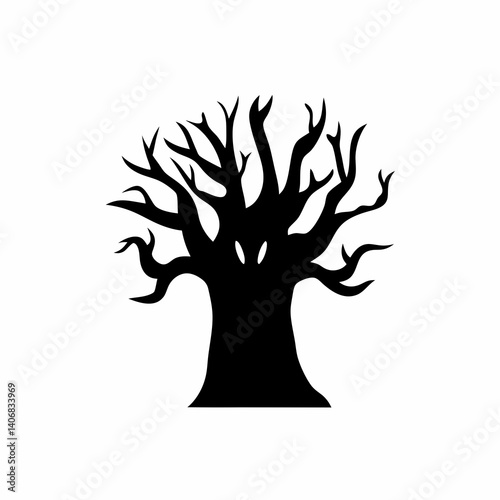 creative details Haunted Tree Icon Vector Illustration