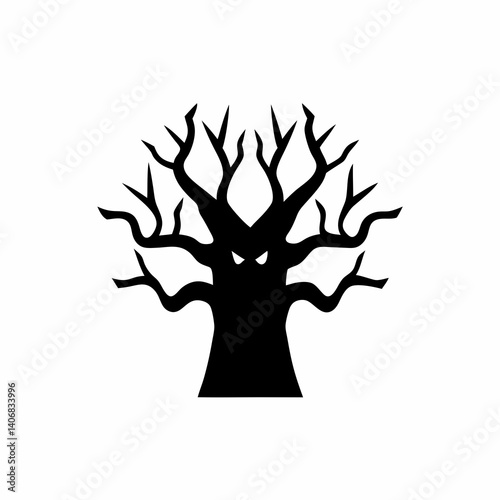 creative details Haunted Tree Icon Vector Illustration