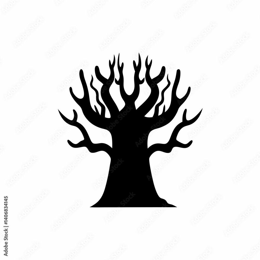 Fototapeta premium creative details Haunted Tree Icon Vector Illustration