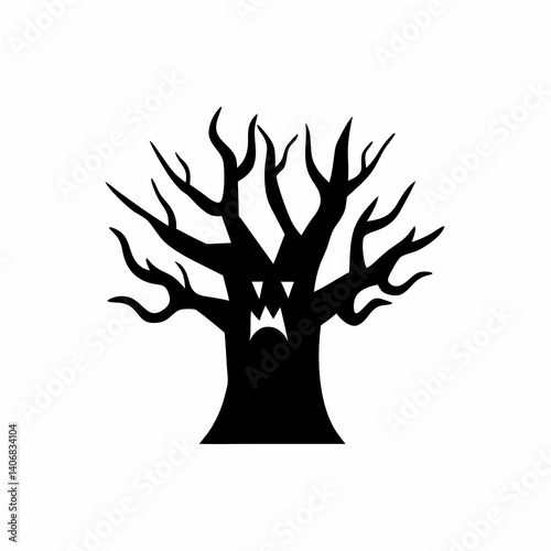creative details Haunted Tree Icon Vector Illustration