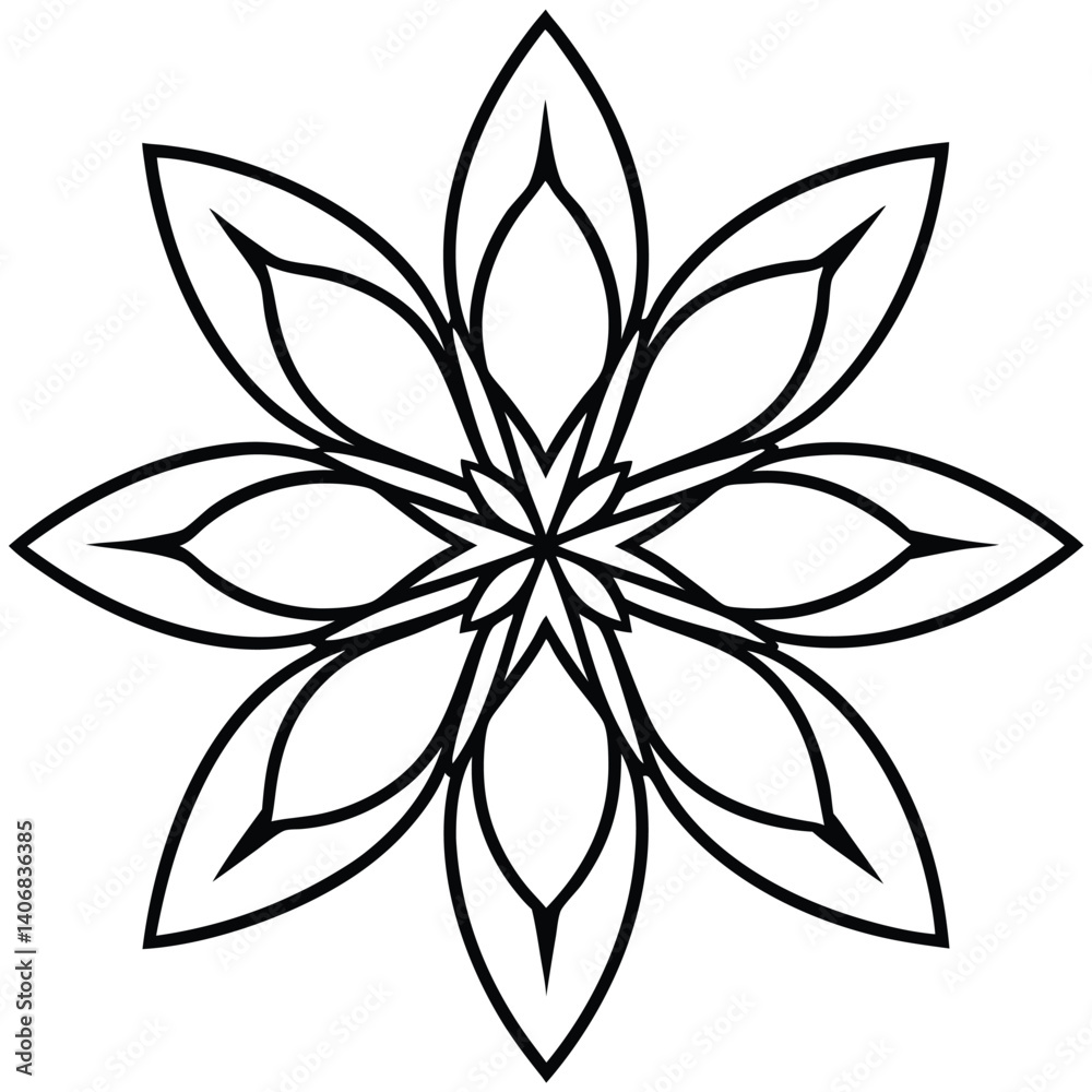 Fototapeta premium Butterfly Wings Mandala Icon Vector Illustration, Minimalist, Design, Art, Symbol, Nature