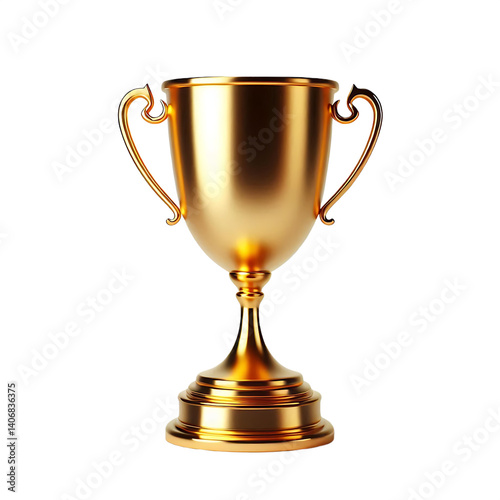 Wallpaper Mural Shiny Gold Trophy on White Background: Symbol of Victory Torontodigital.ca