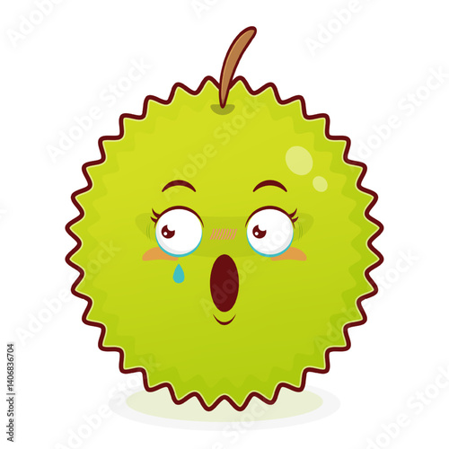 durian scared face cartoon cute