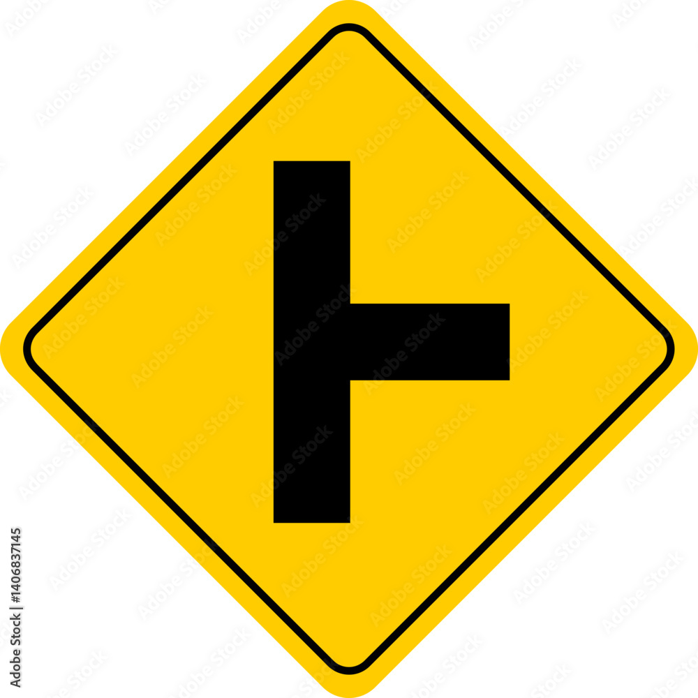 Obraz premium Traffic Signs and Rules 1 Junction Ahead Warning Sign