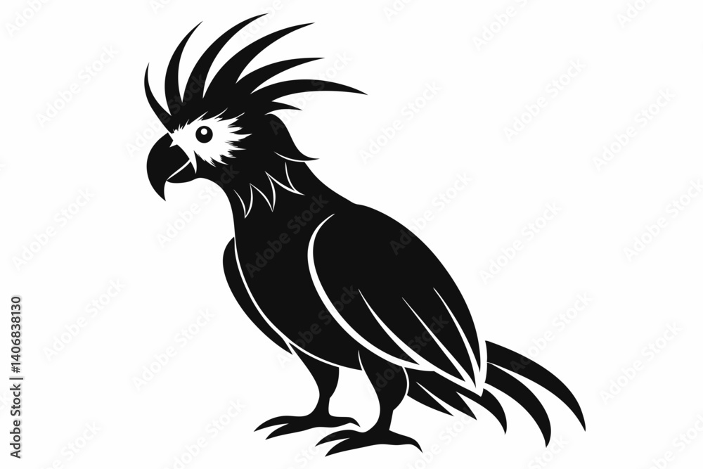 cockatoo silhouette line art vector illustration cockatoo silhouette line art vector illustration
