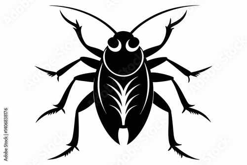 cockroach silhouette line art vector illustration