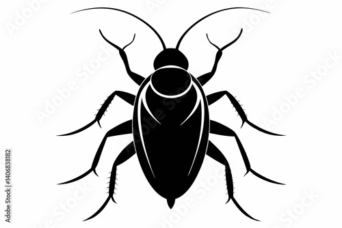 cockroach silhouette line art vector illustration