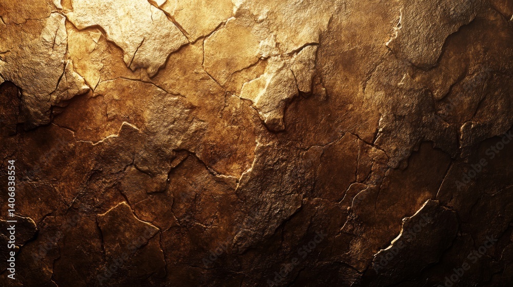 Fototapeta premium Dark Brown Cracked Earth Texture Background