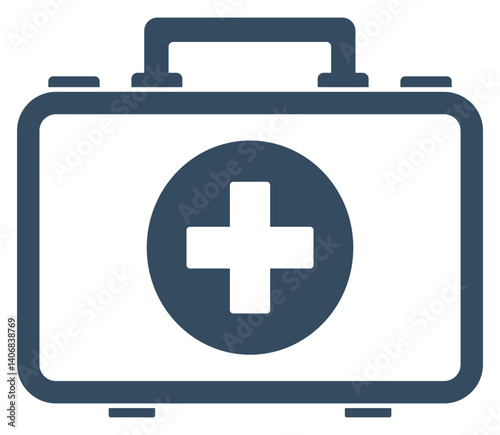 Medical aid kit flat icon isolated on white background.