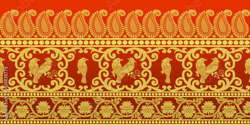 beautiful graphic saree design and this sari design is in Indian style which is for textile fashion industry and it can be used as wallpaper backdrop and website bg this style is originated in india 