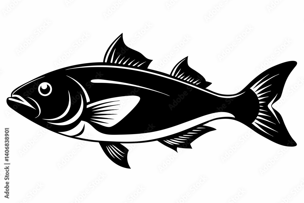 cod silhouette line art vector illustration cod silhouette line art vector illustration