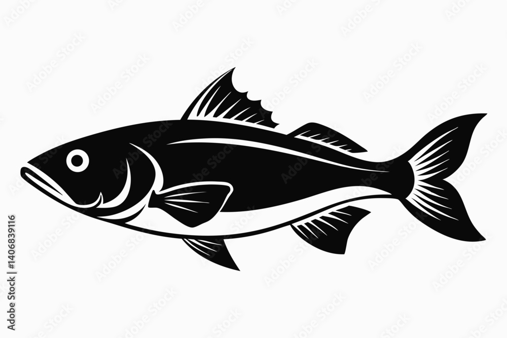 cod silhouette line art vector illustration cod silhouette line art vector illustration