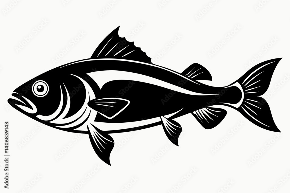 cod silhouette line art vector illustration cod silhouette line art vector illustration