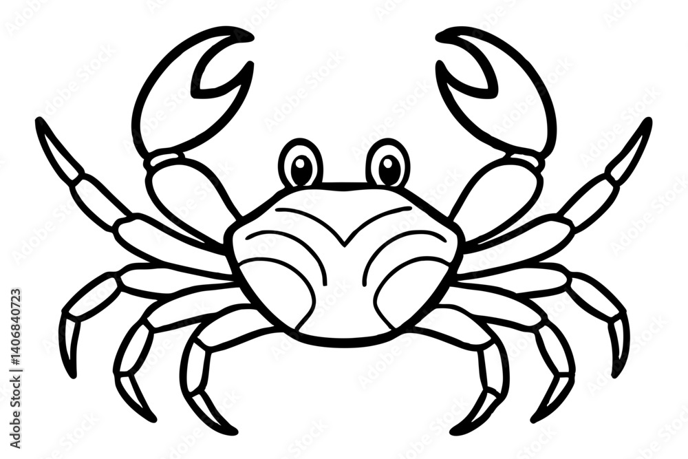 crab silhouette line art vector illustration crab silhouette line art vector illustration