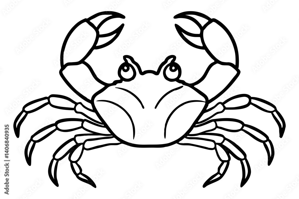 Fototapeta premium crab silhouette line art vector illustration