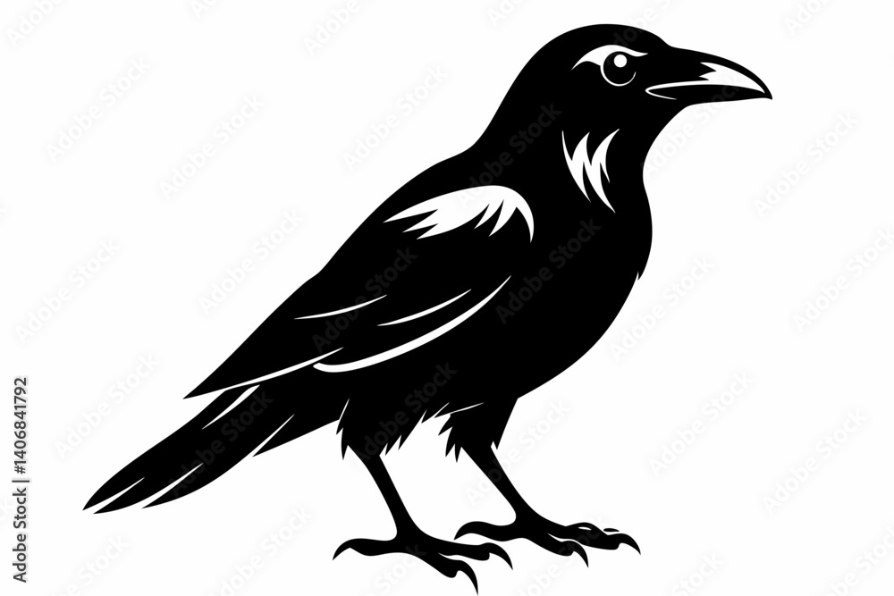 crow silhouette line art vector illustration crow silhouette line art vector illustration