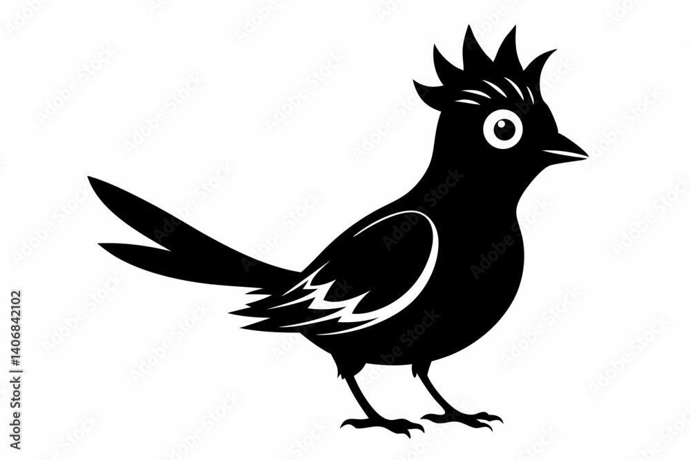 Fototapeta premium cuckoo silhouette line art vector illustration