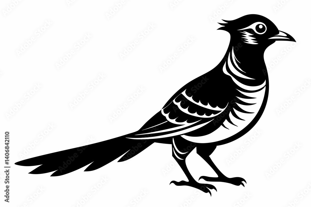 Fototapeta premium cuckoo silhouette line art vector illustration