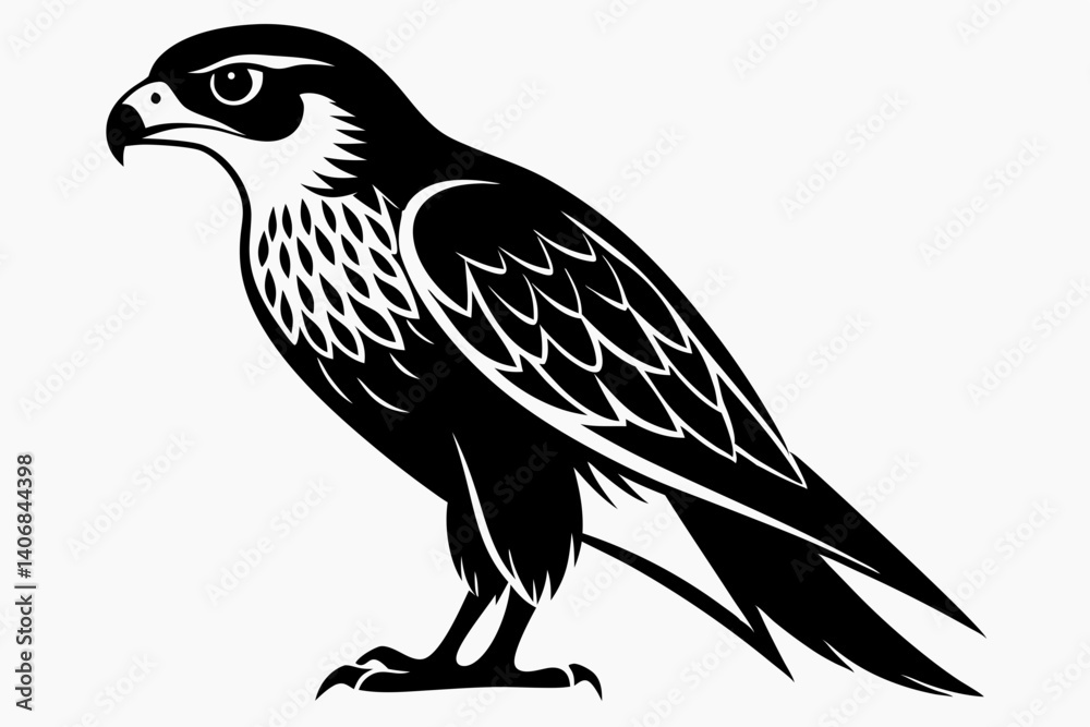 Fototapeta premium falcon silhouette line art vector illustration