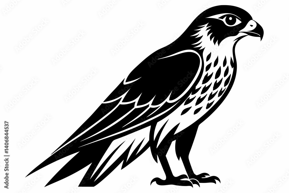 Fototapeta premium falcon silhouette line art vector illustration