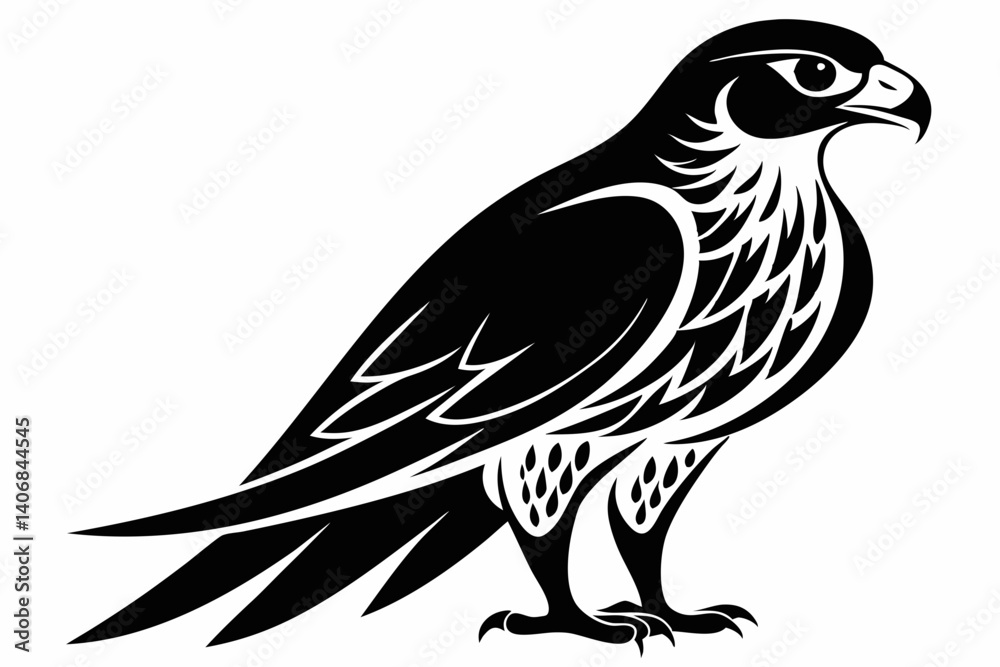 Fototapeta premium falcon silhouette line art vector illustration