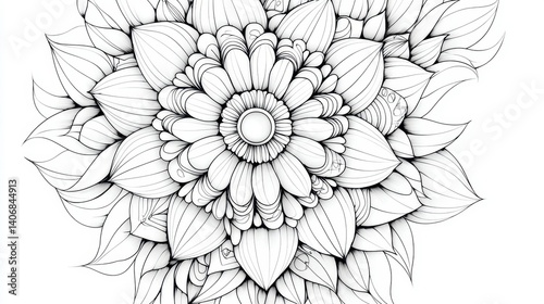 Wallpaper Mural Intricate Floral Line Art Design Torontodigital.ca