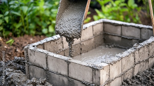 Wallpaper Mural Construction worker pouring cement into a foundation mold. Featuring cement pouring Torontodigital.ca