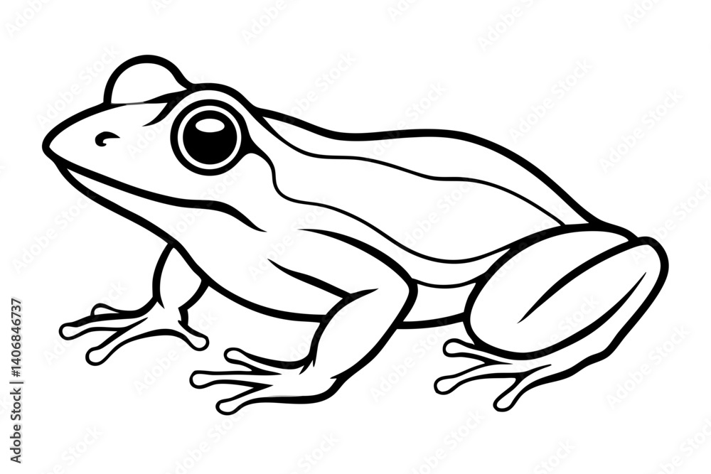 Naklejka premium frog silhouette line art vector illustration