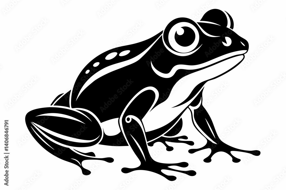 Naklejka premium frog silhouette line art vector illustration