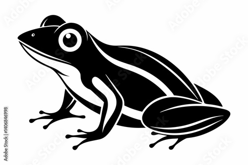 frog silhouette line art vector illustration
