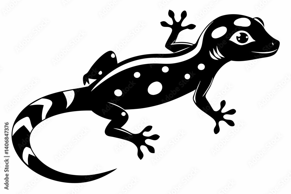 Fototapeta premium gecko silhouette line art vector illustration
