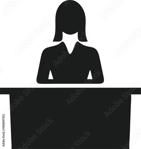 Vector illustration of office boss lady, silhouette, leadership, professional woman, business, executive, career woman