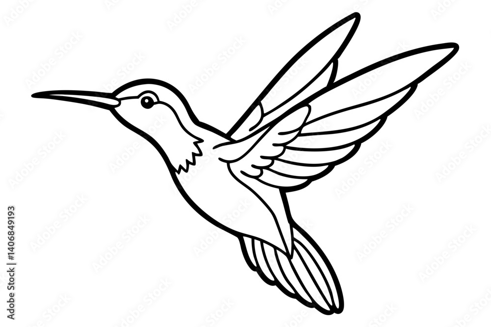 hummingbird silhouette line art vector illustration hummingbird silhouette line art vector illustration
