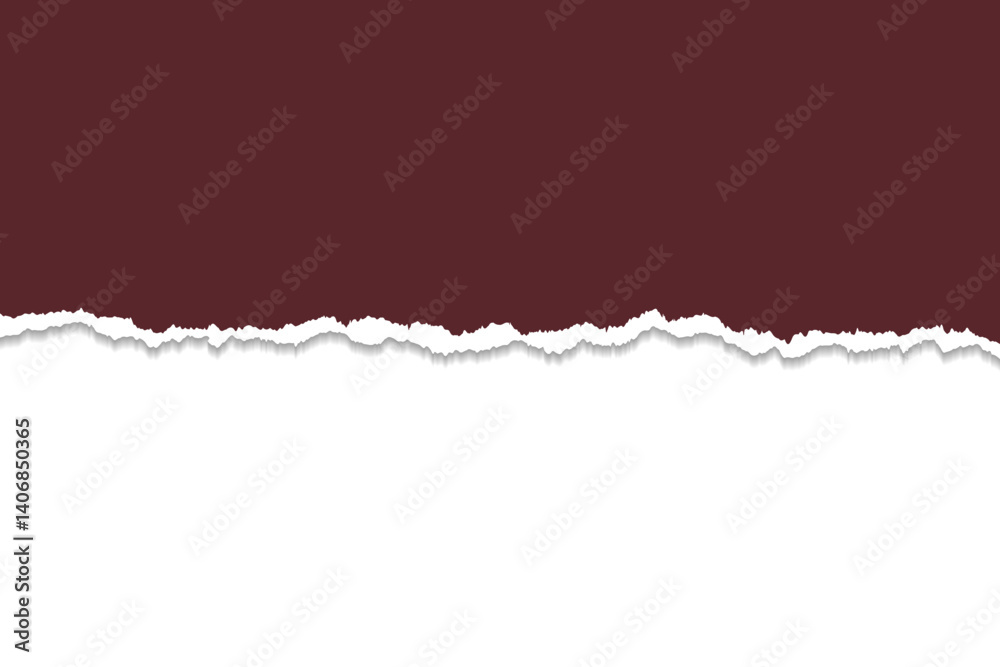 Fototapeta premium Ripped Edge Paper with Red Section on Transparent Background Design