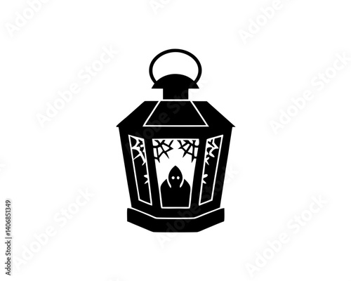 creative details Spooky Lantern Icon Vector Illustration