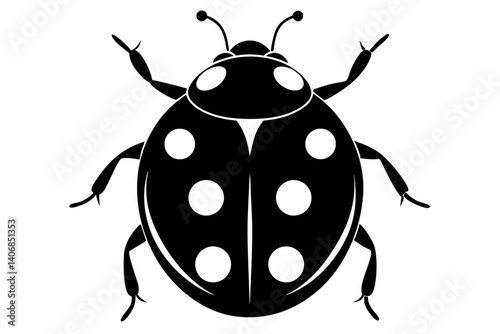 ladybug silhouette line art vector illustration
